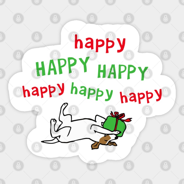 Jack Russell Terrier Happy Christmas Cute Dog Sticker by Coffee Squirrel